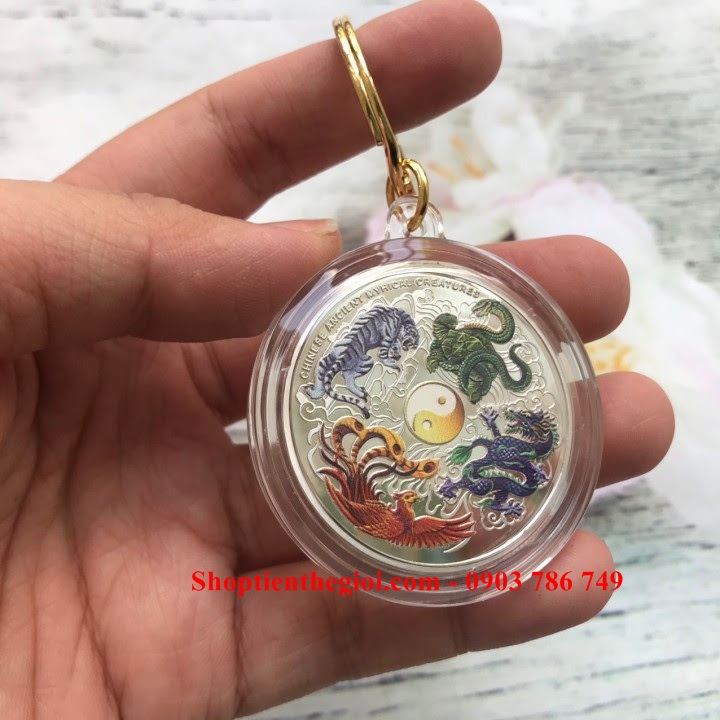 Móc Khóa Xu Tứ Linh Phong Thuỷ - SP005163